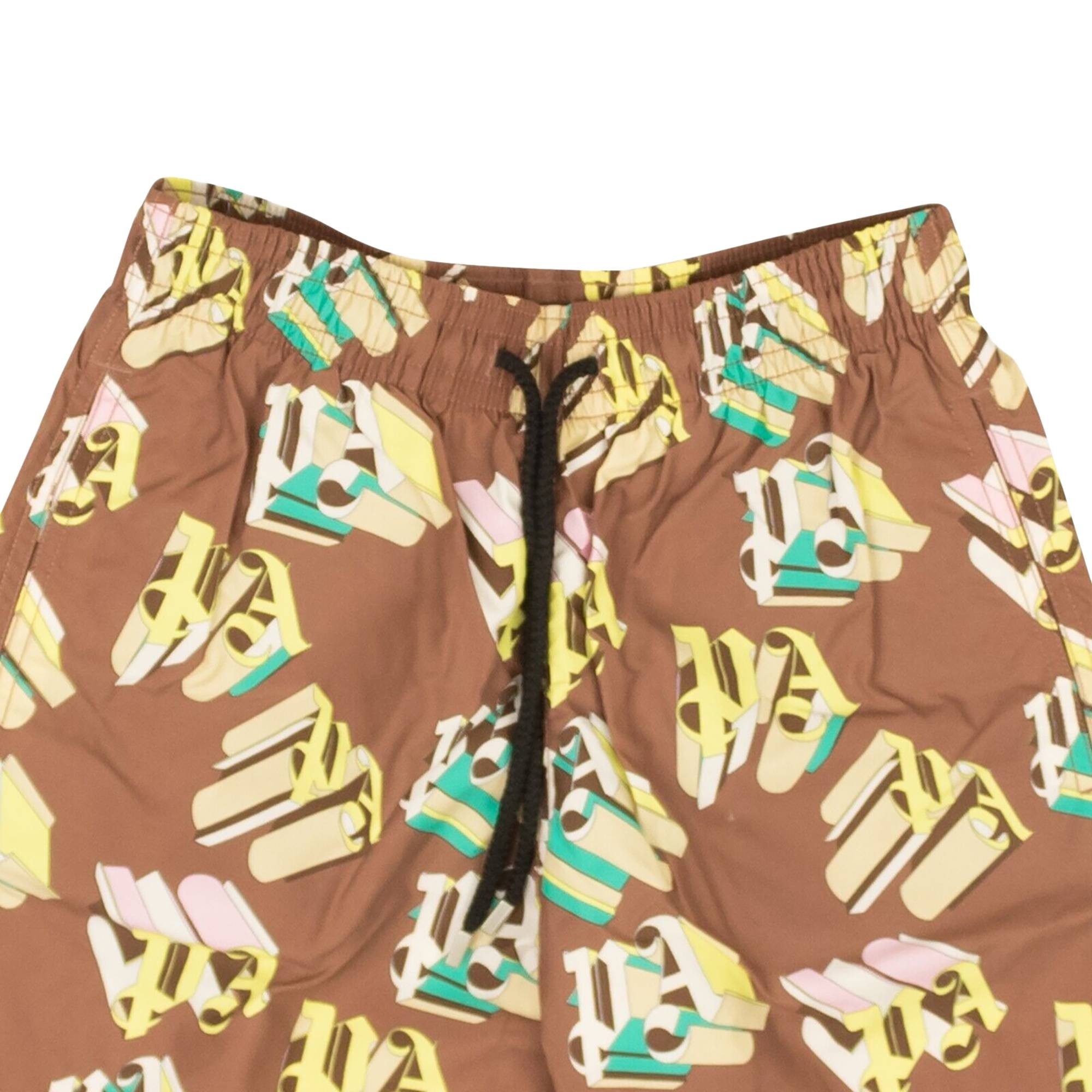 Palm Angels x Vilebrequin Monogram Swimwear 'Brown/Yellow' - 3