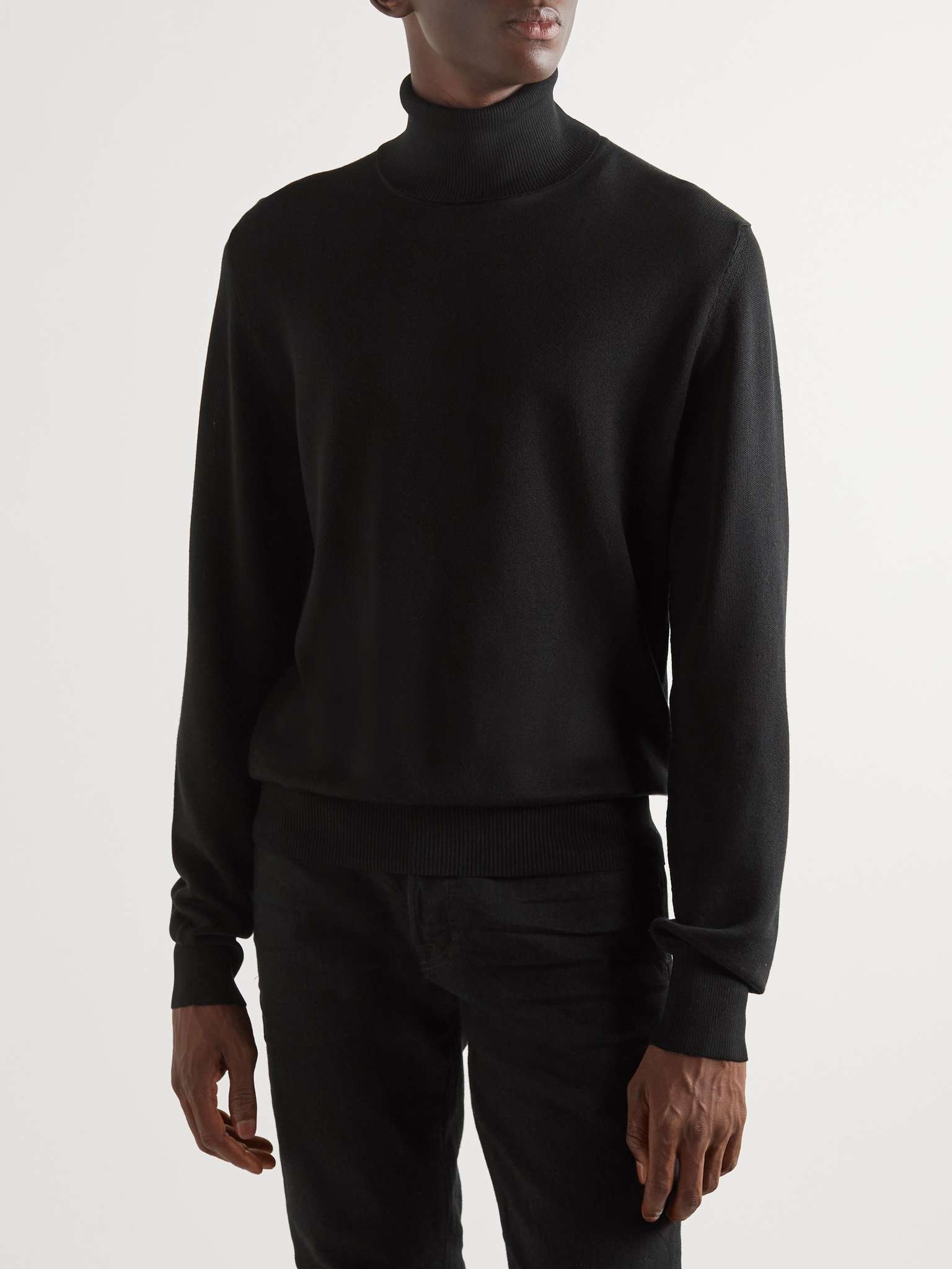 Mulberry Silk Rollneck Sweater - 4