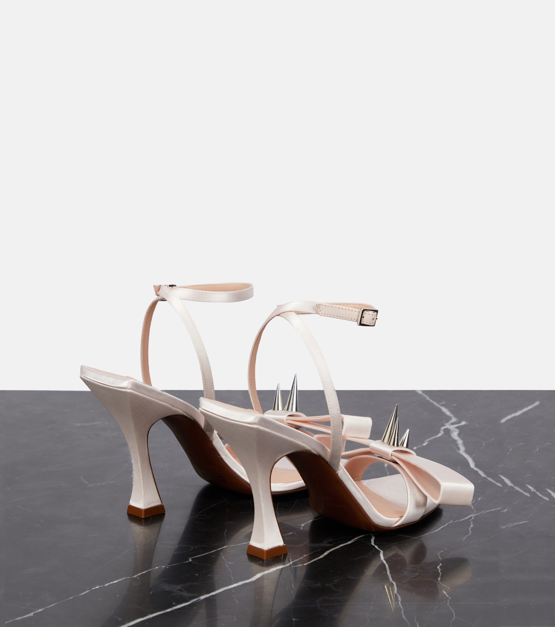 Embellished satin sandals - 3