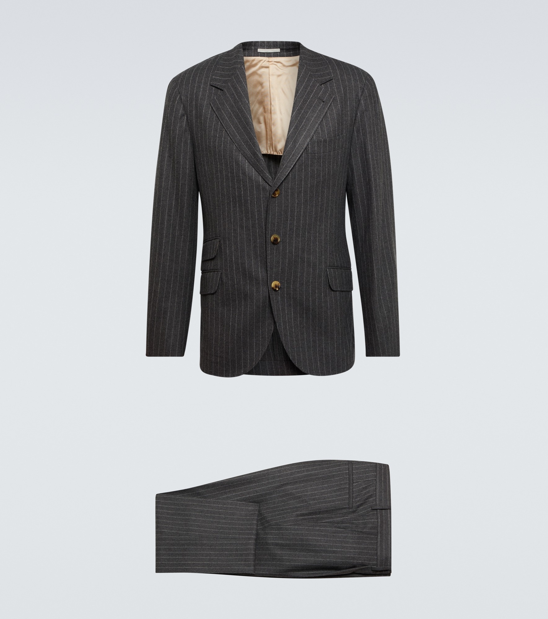 Striped virgin wool suit - 1