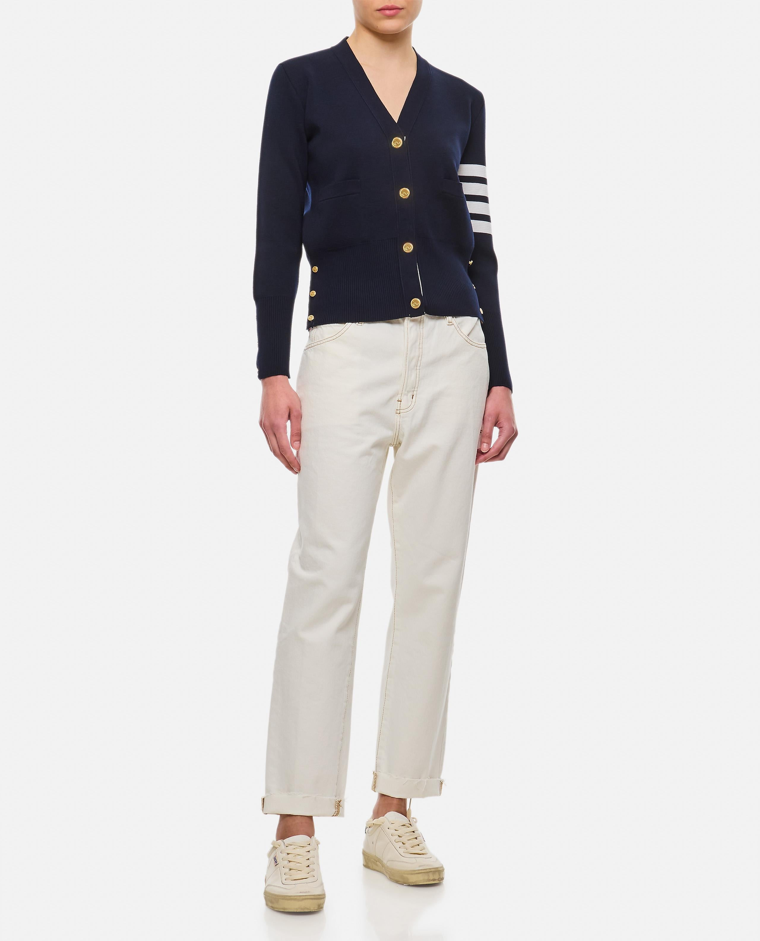 MILANO CLASSIC V NECK FINE MERINO WOOL CARDIGAN - 2