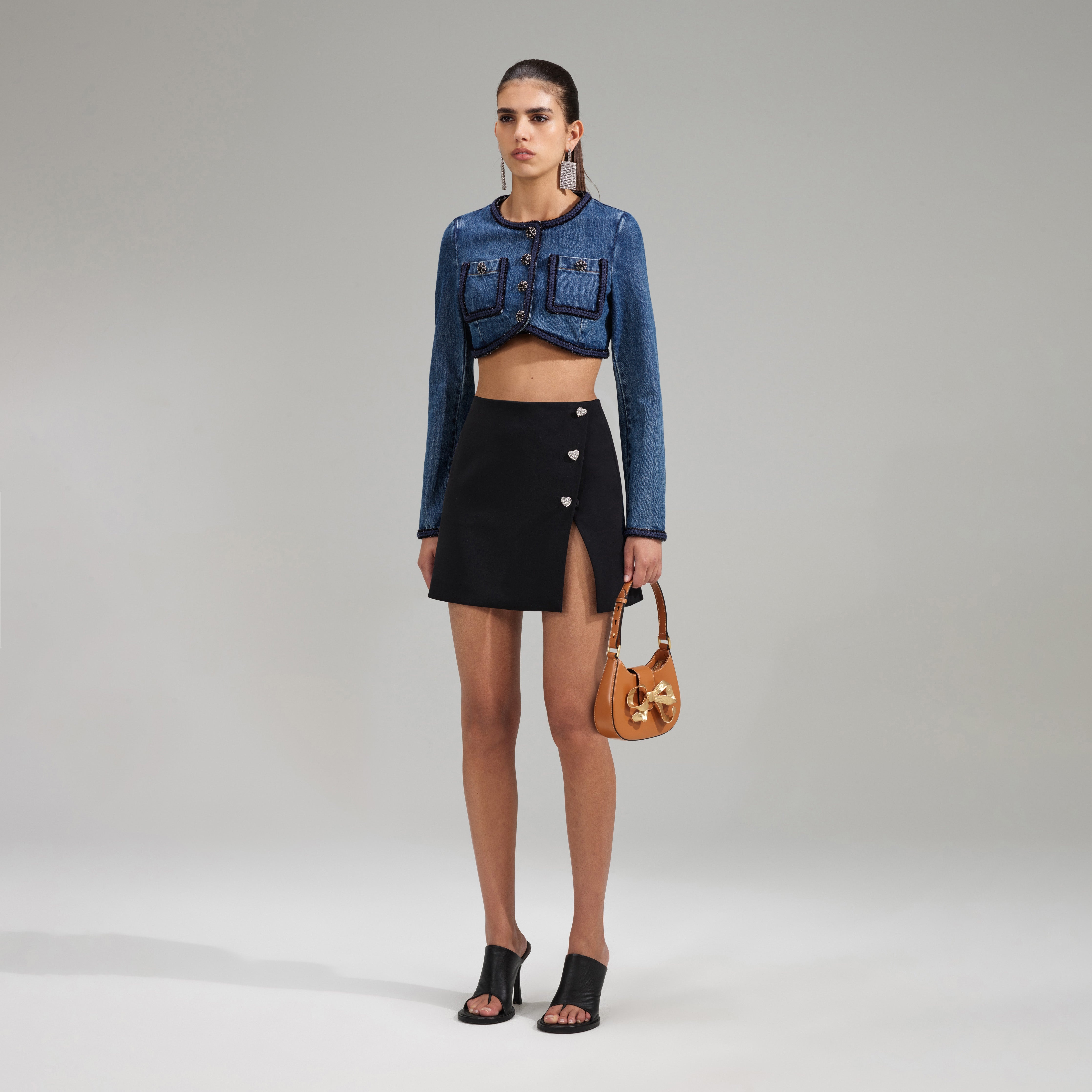 Denim Jacket With Braid Detail - 2