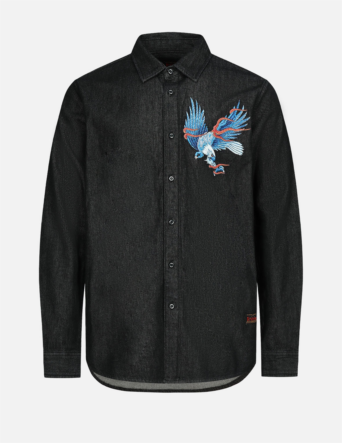 EAGLE AND SEAGULL EMBROIDERY DENIM SHIRT - 1