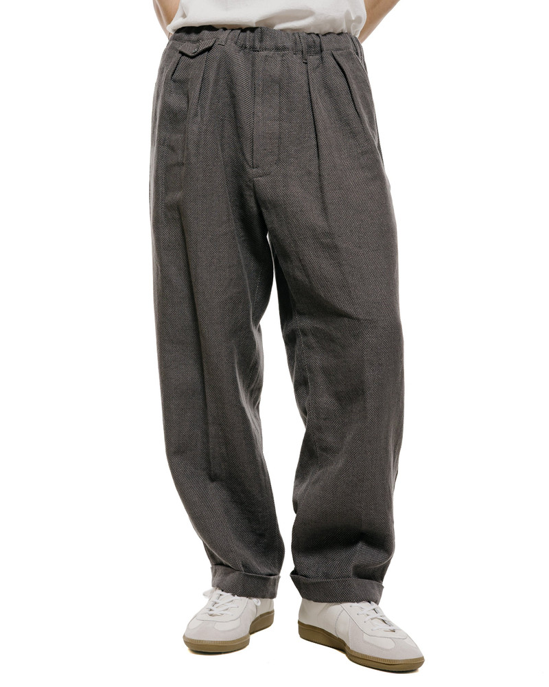 BEAMS PLUS 2Pleats Relax Trousers Linen Cotton Grey outlook