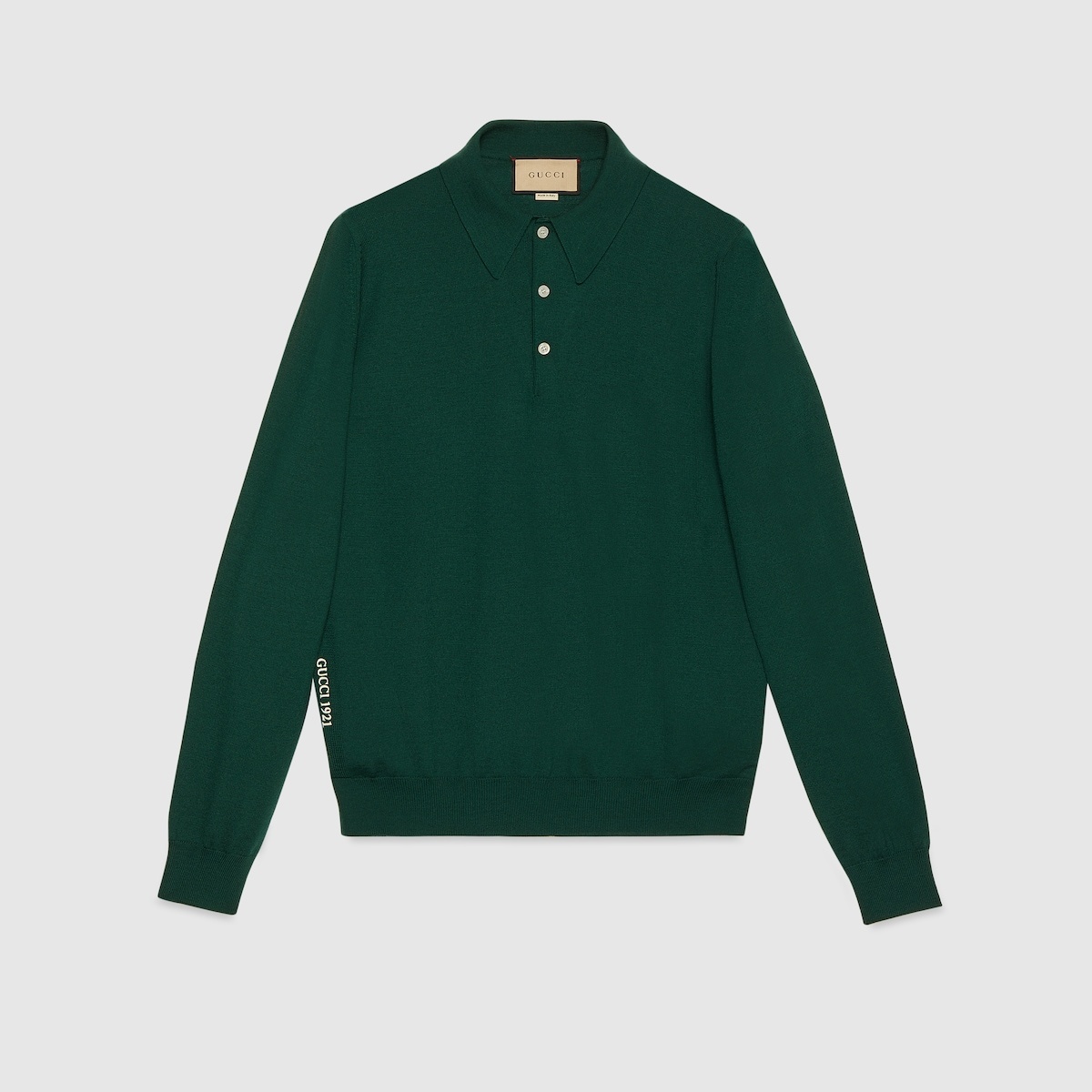 Wool polo shirt with embroidery - 1
