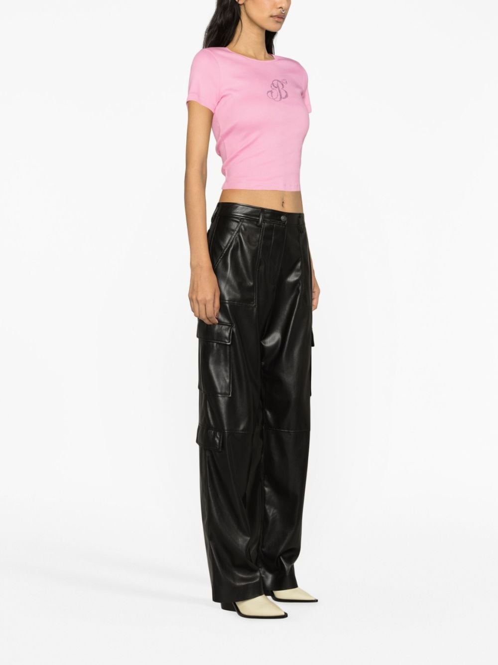 faux-leather cargo trousers - 4