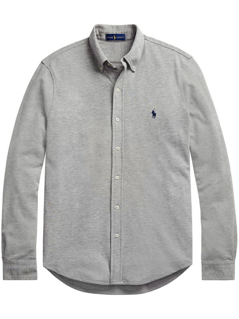 logo embroidered button-down shirt 1