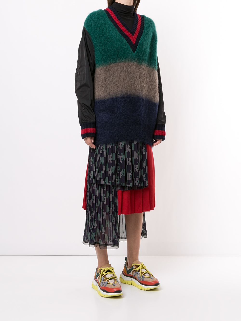 oversized colour-block jumper - 3