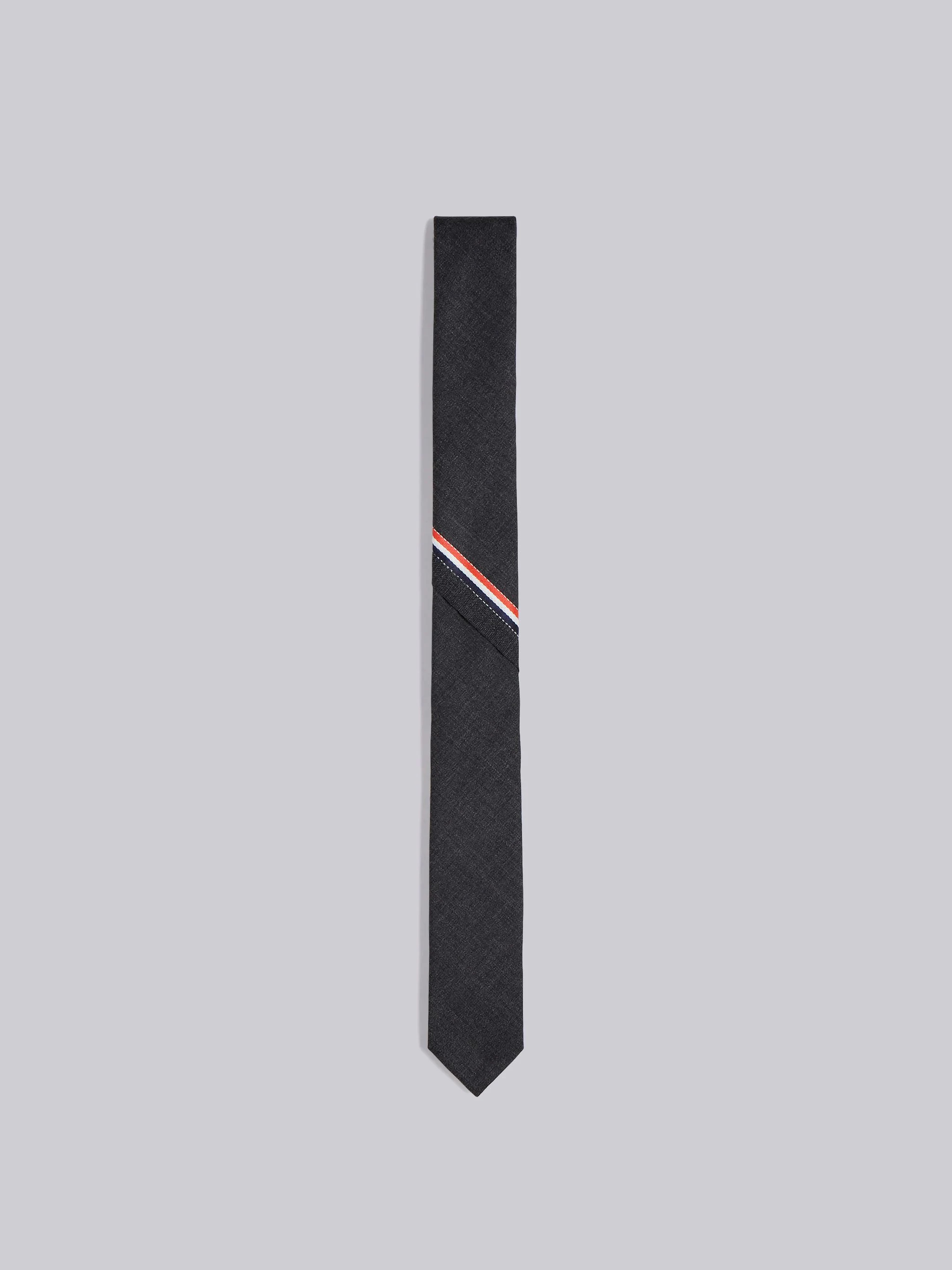 Classic Necktie With Seamed In Red, White And Blue Selvedge (26cm) In Super 120’s Twill - 1