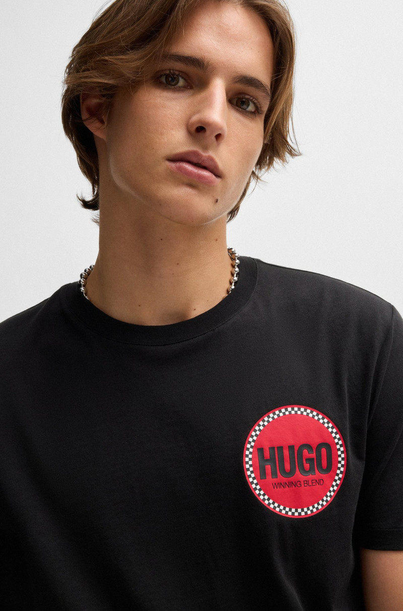 COTTON-JERSEY T-SHIRT WITH RACING LOGO PRINT 3
