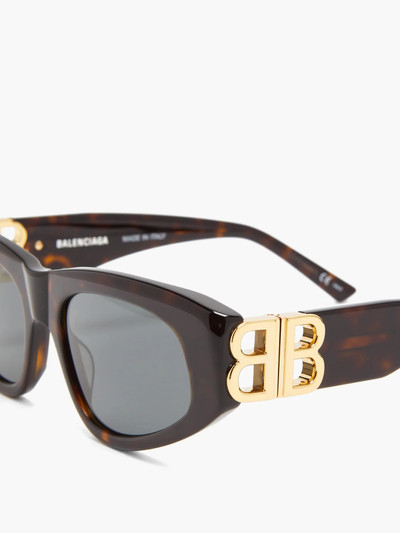 BALENCIAGA Oval tortoiseshell-acetate sunglasses outlook