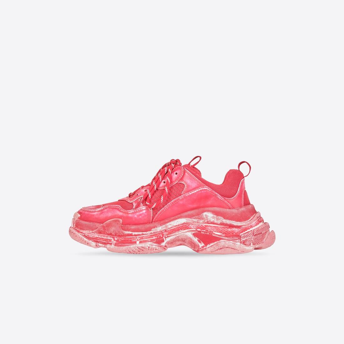 Women's Triple S Faded Sneaker in Dark Red - 4