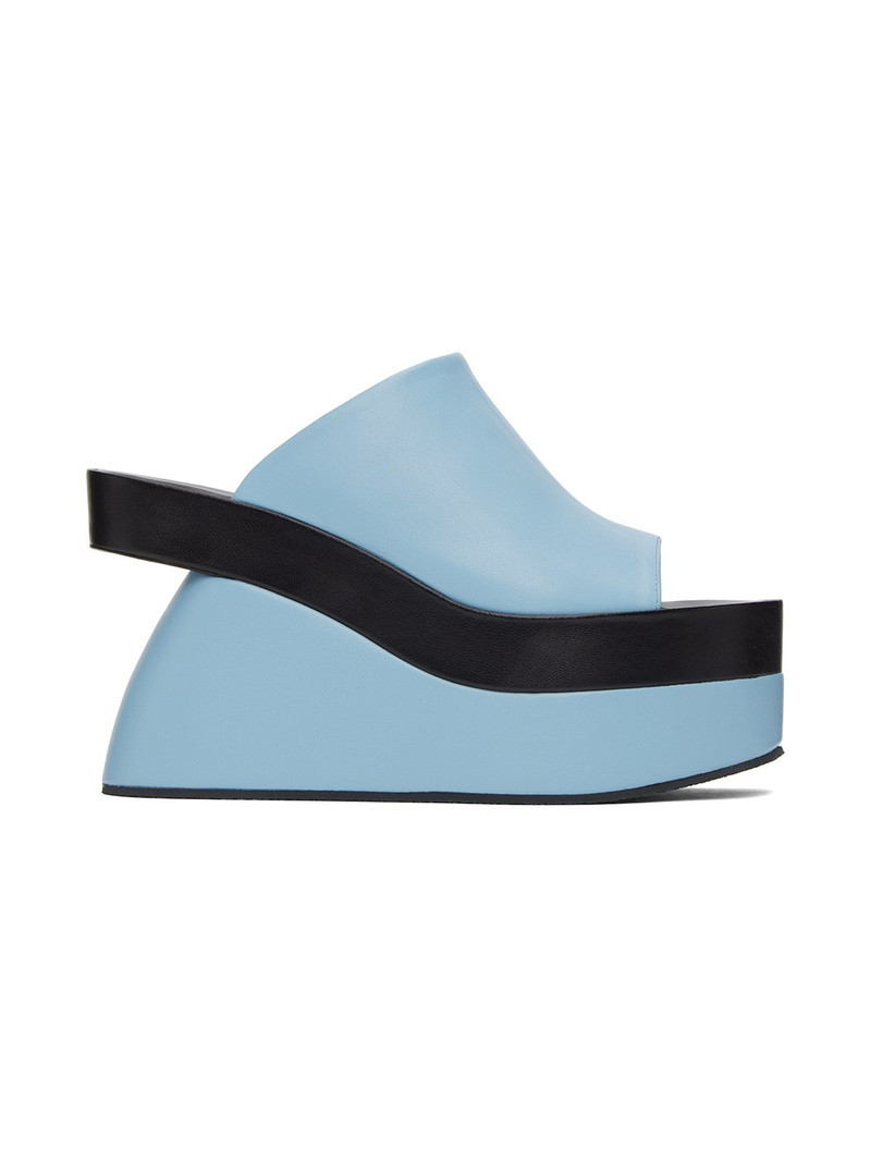 Blue Wedge Heeled Sandals 1