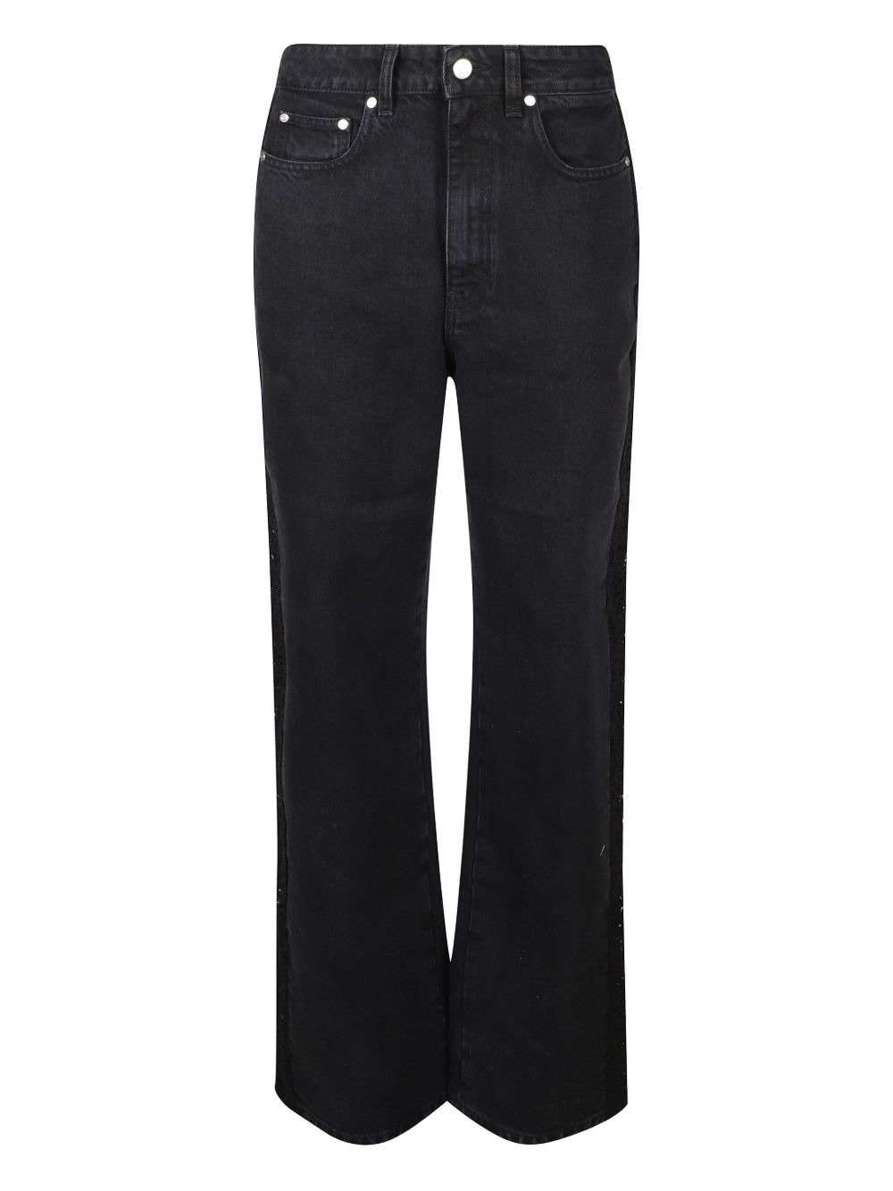 lace-insert jeans - 1