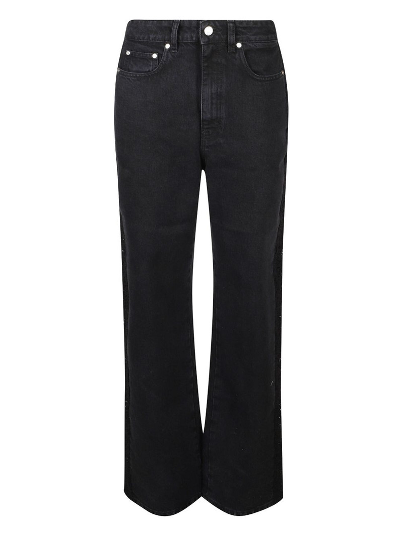 lace-insert jeans 1