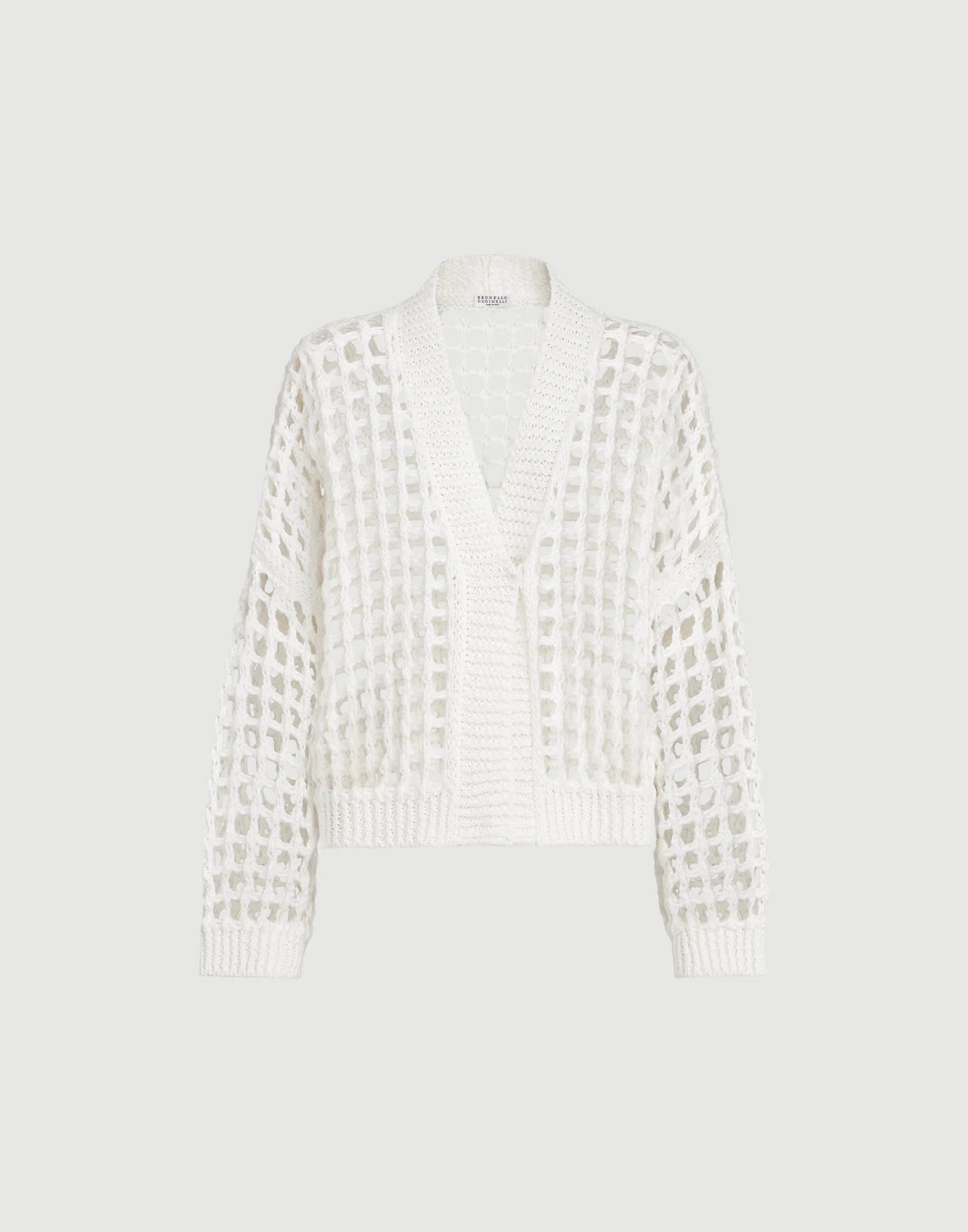 Jute and cotton net cardigan - 1
