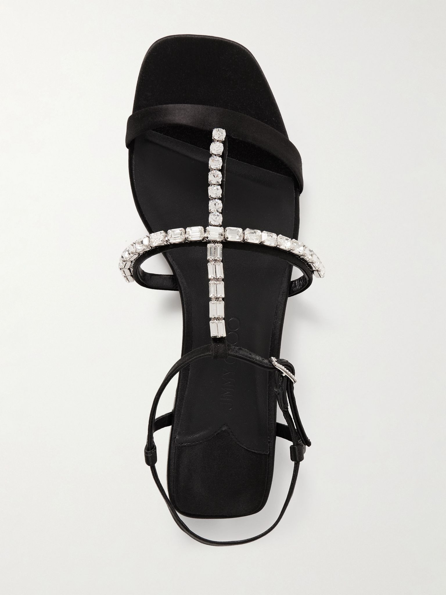 Gwyn crystal-embellished satin sandals Black - 5