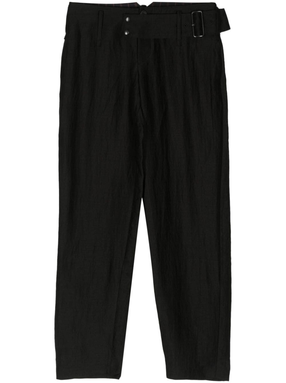 belted straight-leg trousers - 1