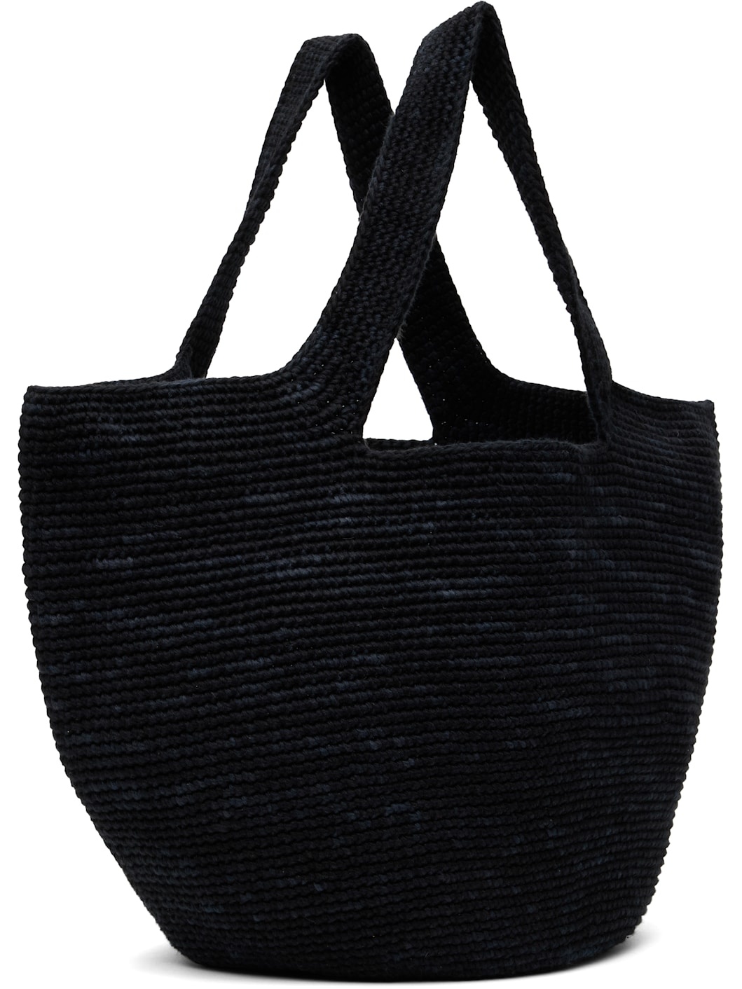 Black Crochet Bowl Tote - 2