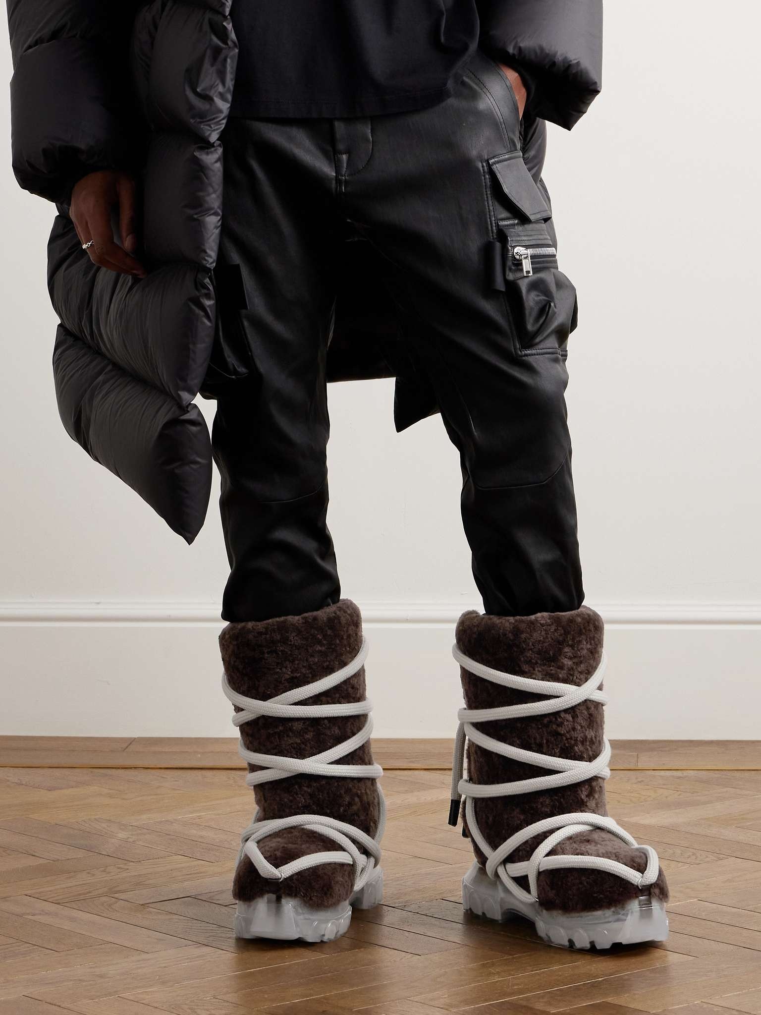 Lunar Tractor Leather-Trimmed Shearling Boots - 2