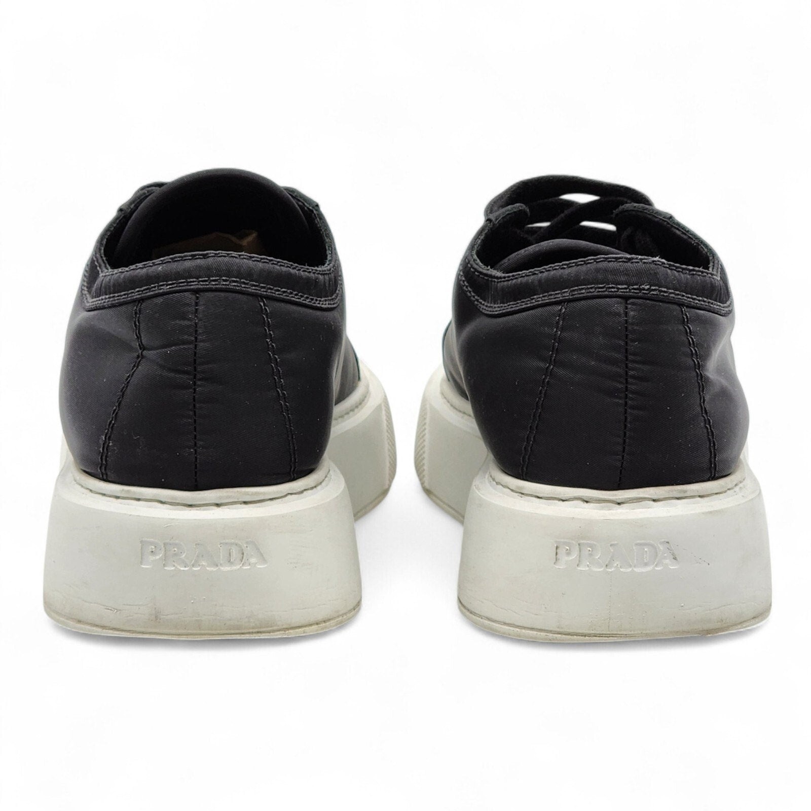 Prada Nylon Gabardine Wheel Low Women's Sneakers Black Yellow - EU 38.5 US 8 - 4