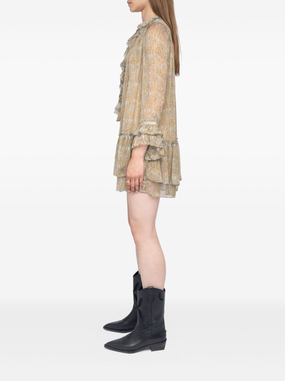 Ralice paisley ruffled mini dress - 3