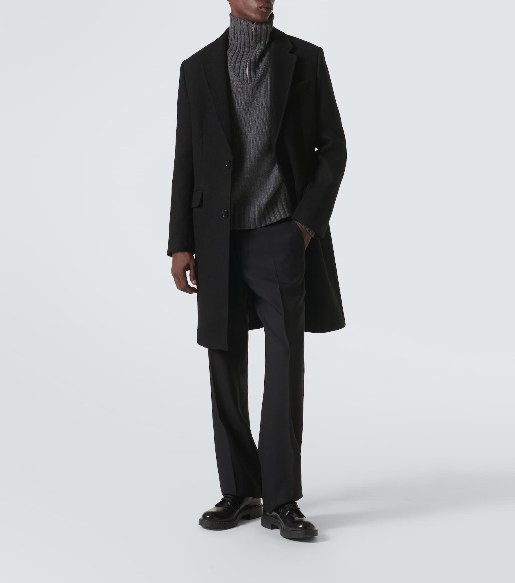 Single-breasted wool coat - 2