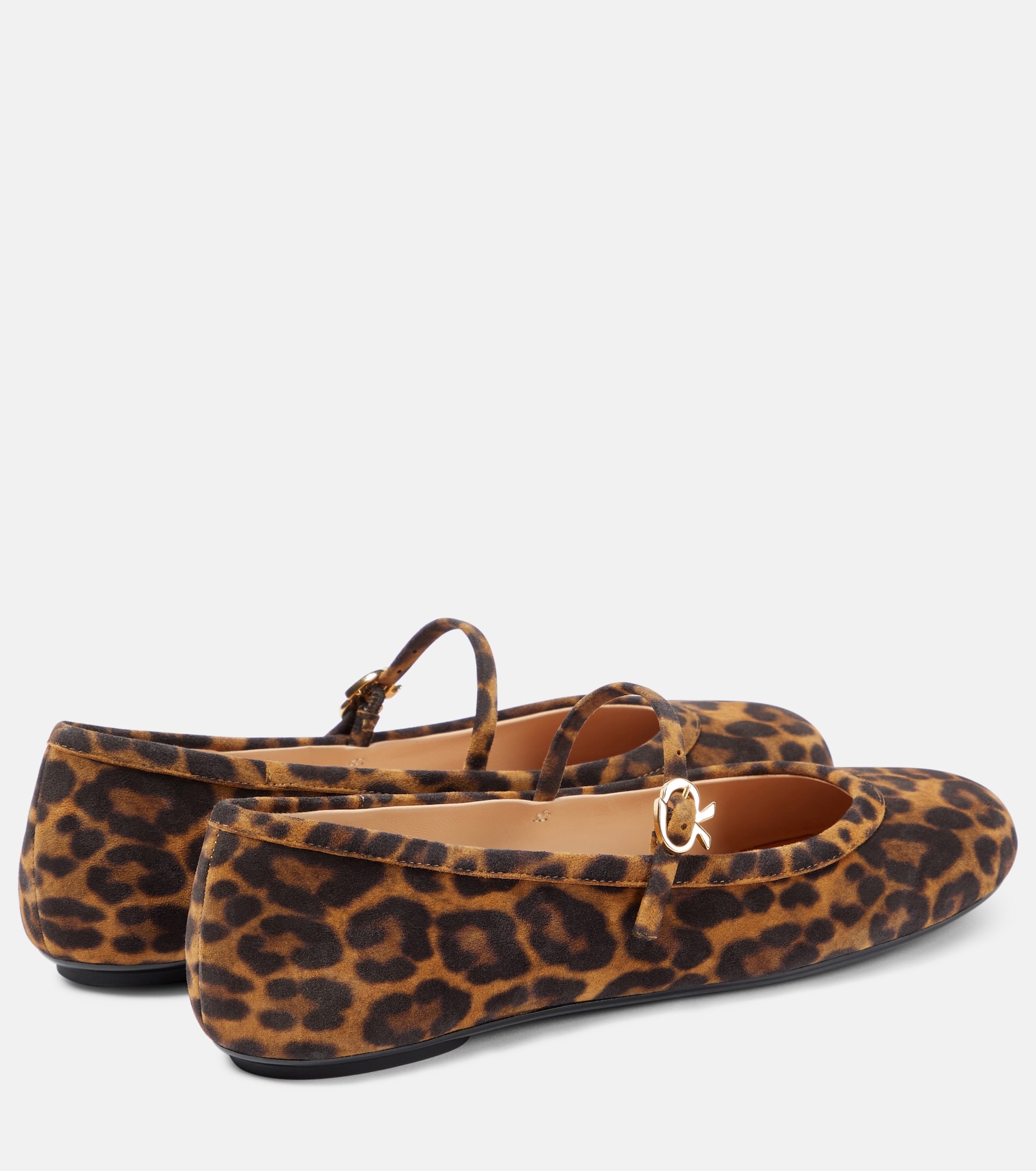 Carla leopard-print suede ballet flats - 3