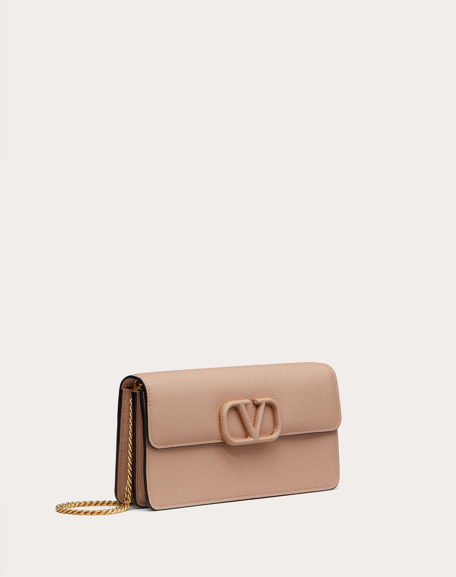 VSLING GRAINY CALFSKIN WALLET WITH CHAIN STRAP - 4