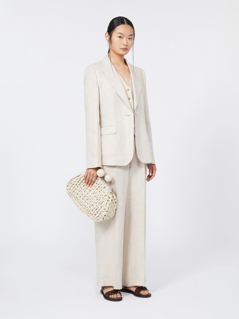 LIBERO Medium nappa leather tricot Pasticcino Bag - IVORY 6