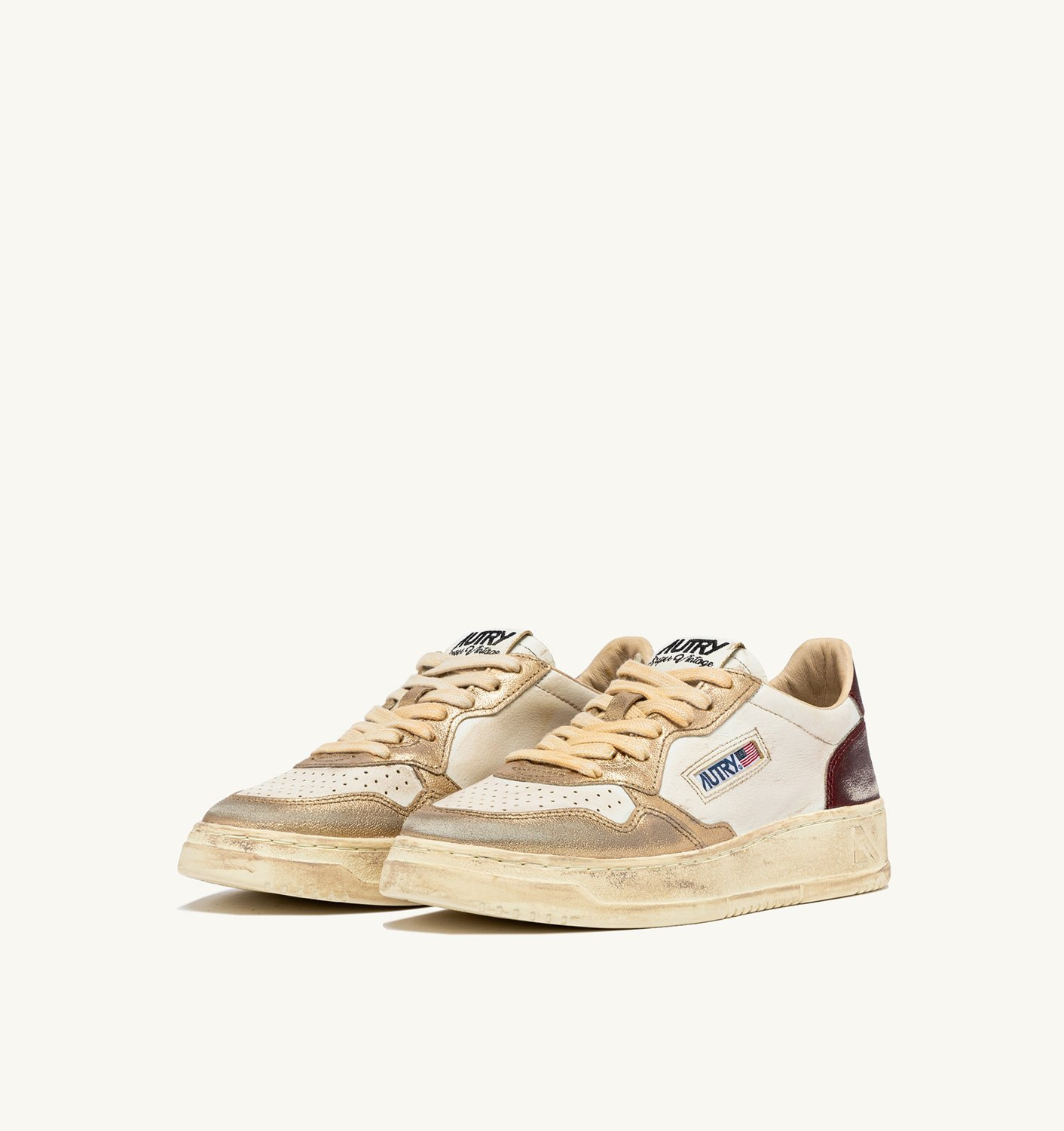 MEDALIST LOW SUPER VINTAGE SNEAKERS IN PLATINUM AND VIOLET BRUSHED LEATHER - 2