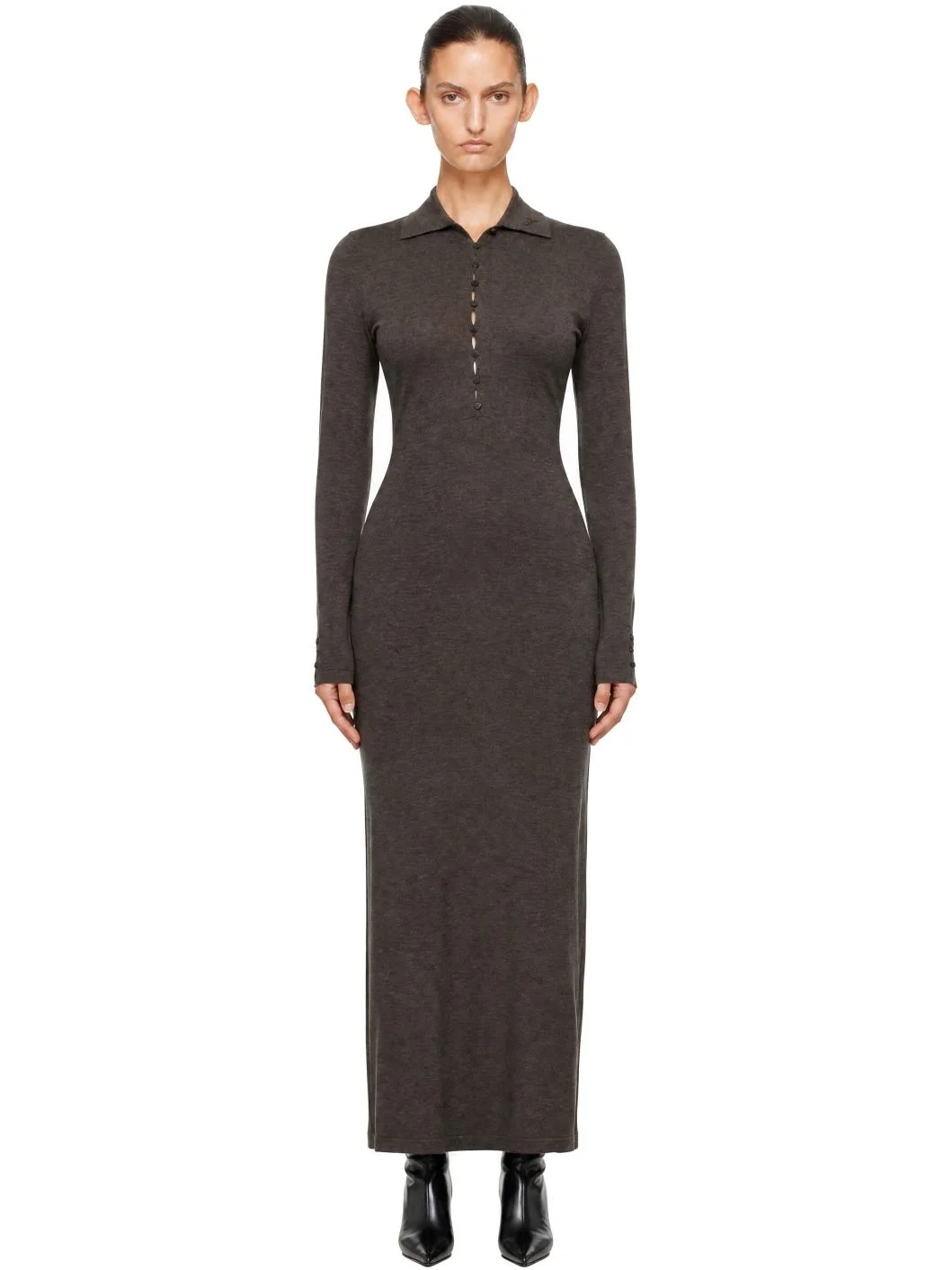 Brown 'The Merino Polo' Maxi Dress - 1