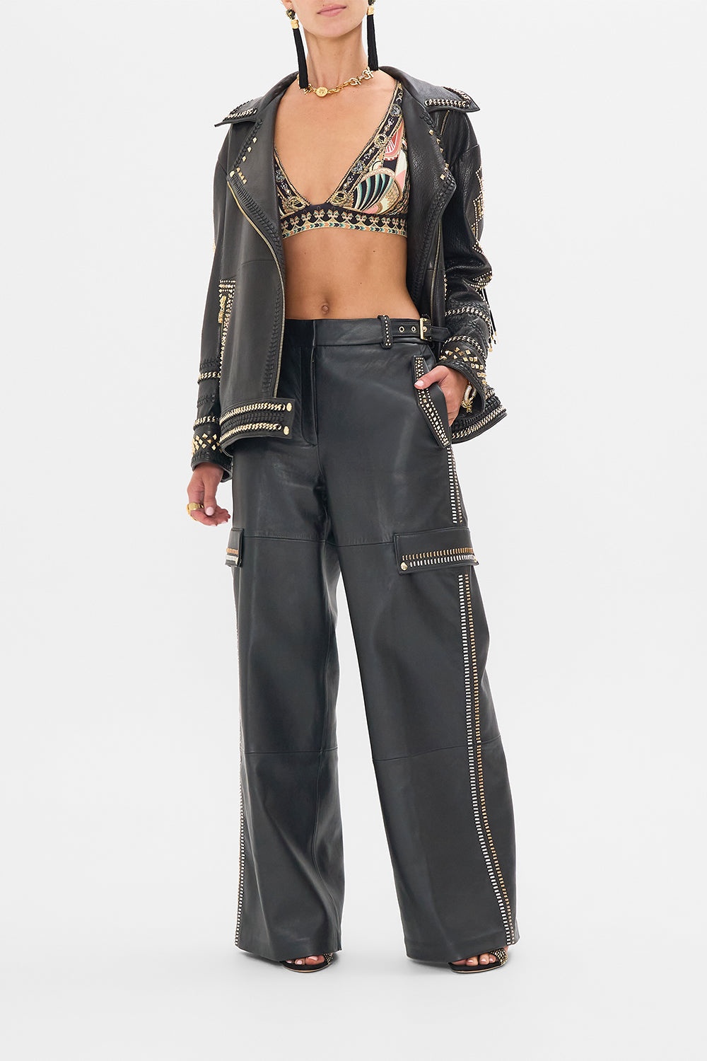 OVERSIZED LEATHER BIKER JACKET - 6