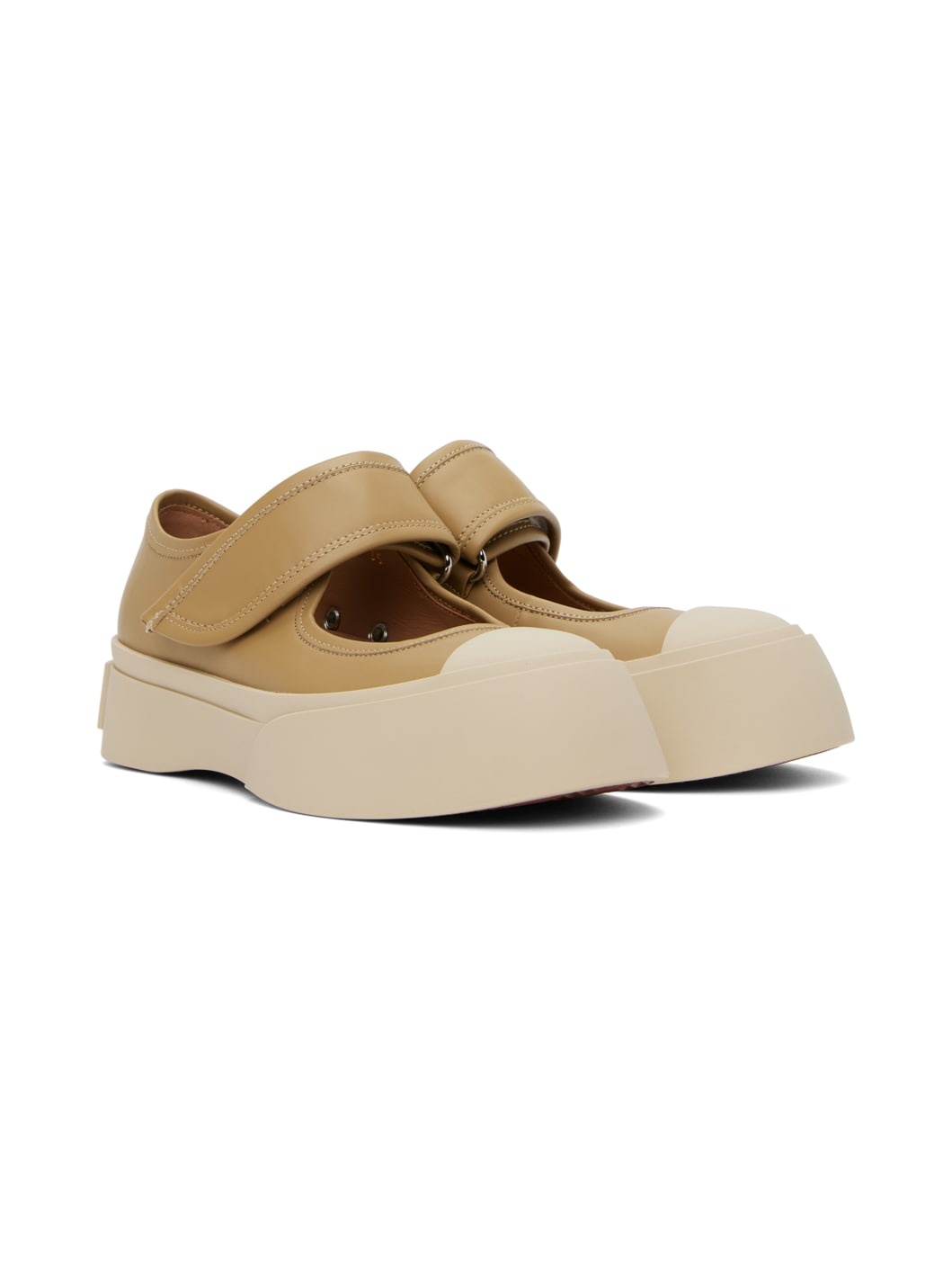 Tan Pablo Mary Jane Ballerina Flats - 4