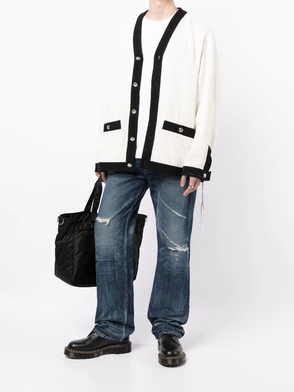 embroidered-logo cardigan - 2