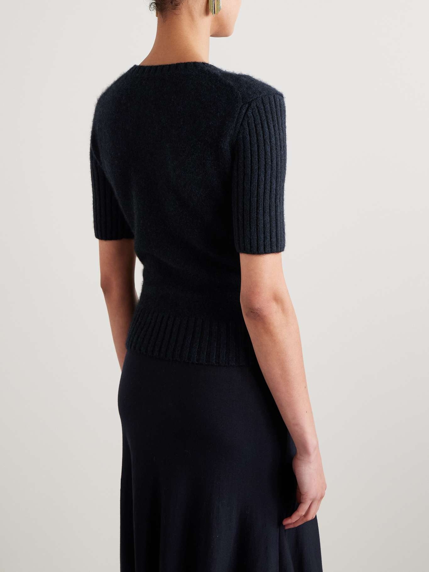 Mia ribbed cashmere sweater Navy - 3