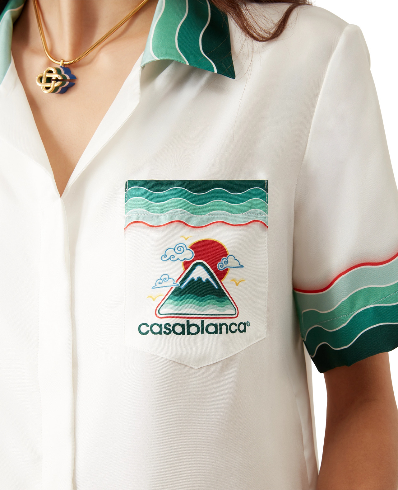 Montagne Ondulee Silk Short Sleeve Shirt - 5