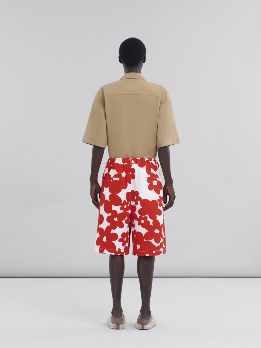 COTTON BERMUDA SHORTS WITH RED AND WHITE DILLIES PRINT - 3