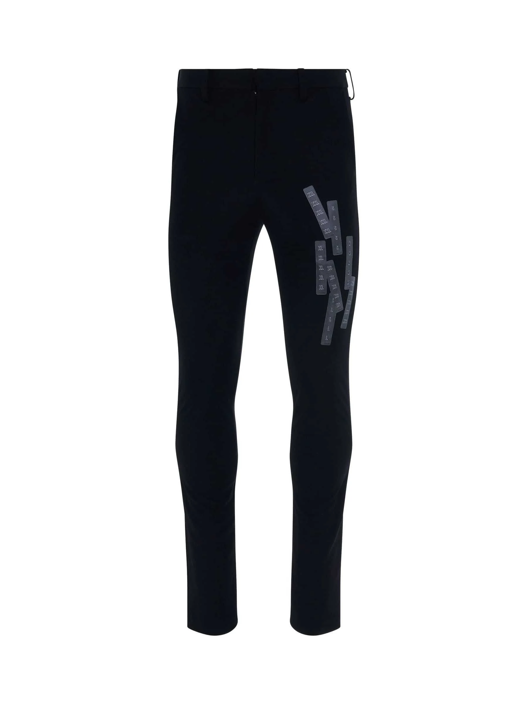 Stretching Tape Trousers in Black - 1