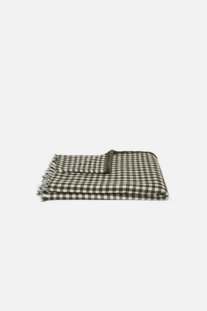 The Elder Statesman CIGAR GINGHAM WOVEN THROW outlook