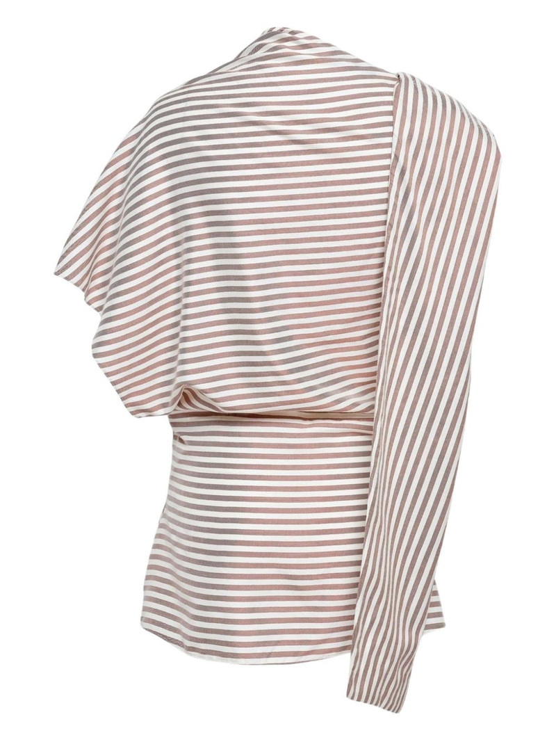 Stella McCartney stripe asymmetric silk blouse outlook
