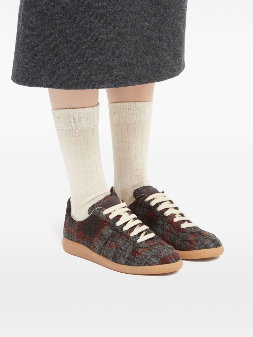 Replica check-pattern sneakers - 6