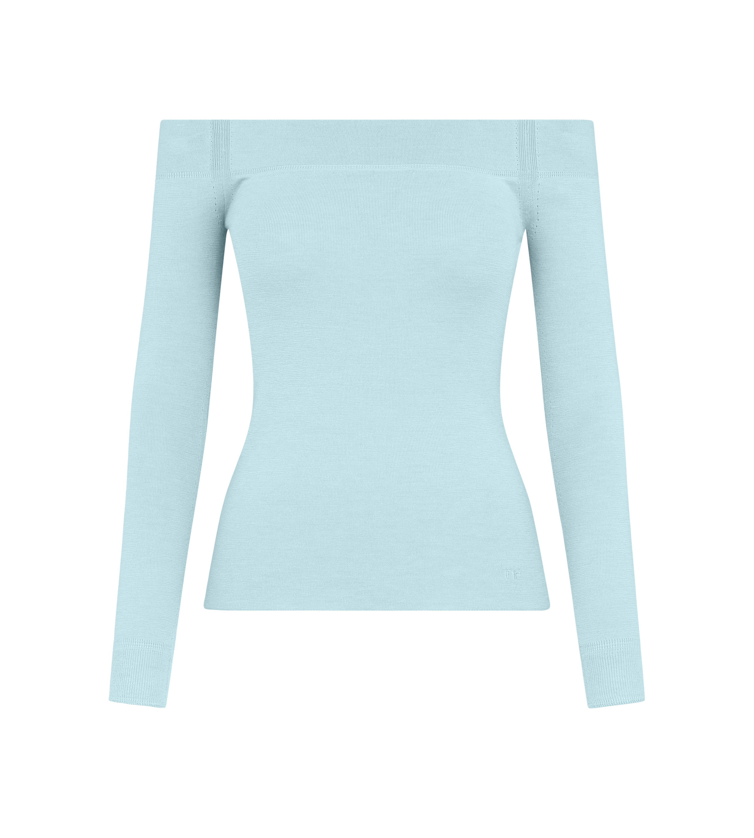 LONG SLEEVE OFF THE SHOULDER KNIT TOP - 1
