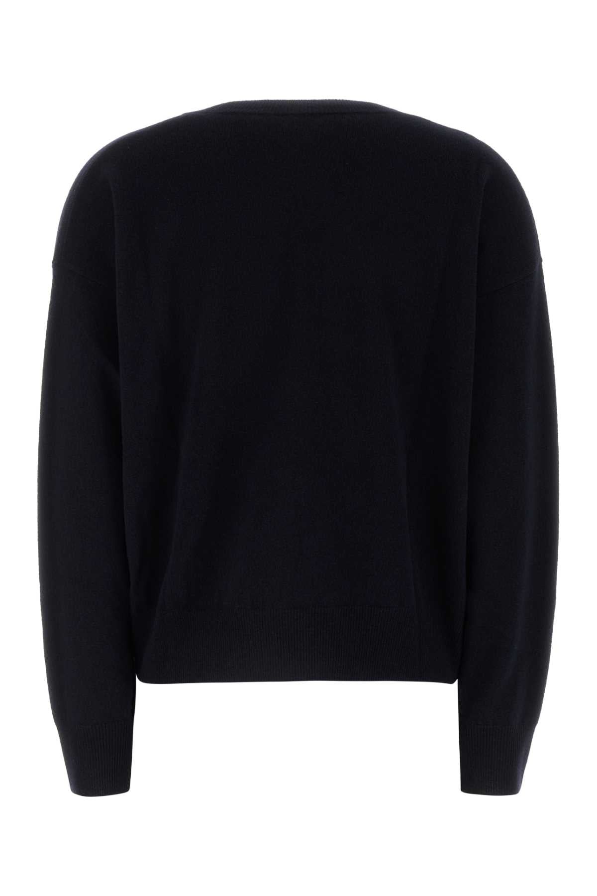 Versace Women Midnight Blue Stretch Wool Blend Sweater - 2