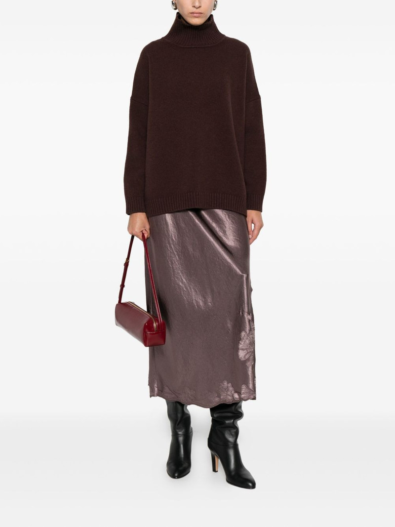 Vince satin-finish midi skirt outlook