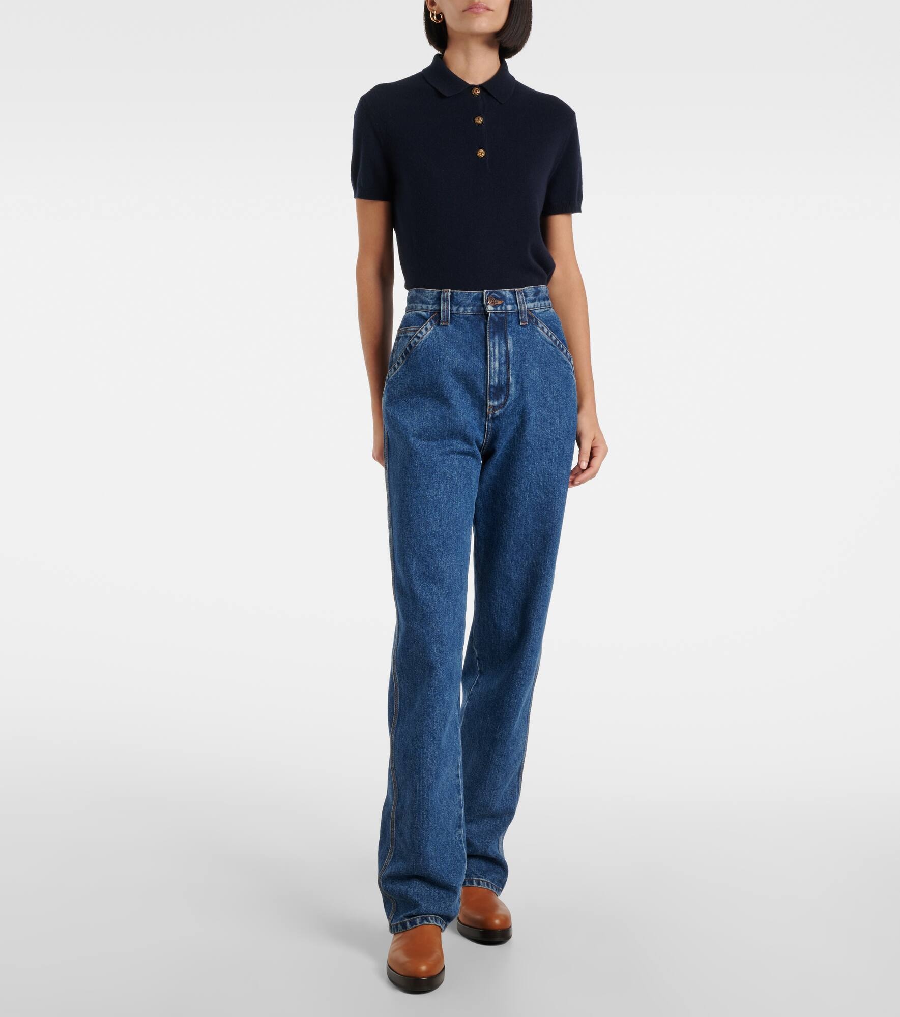 Etienne high-rise straight jeans - 6