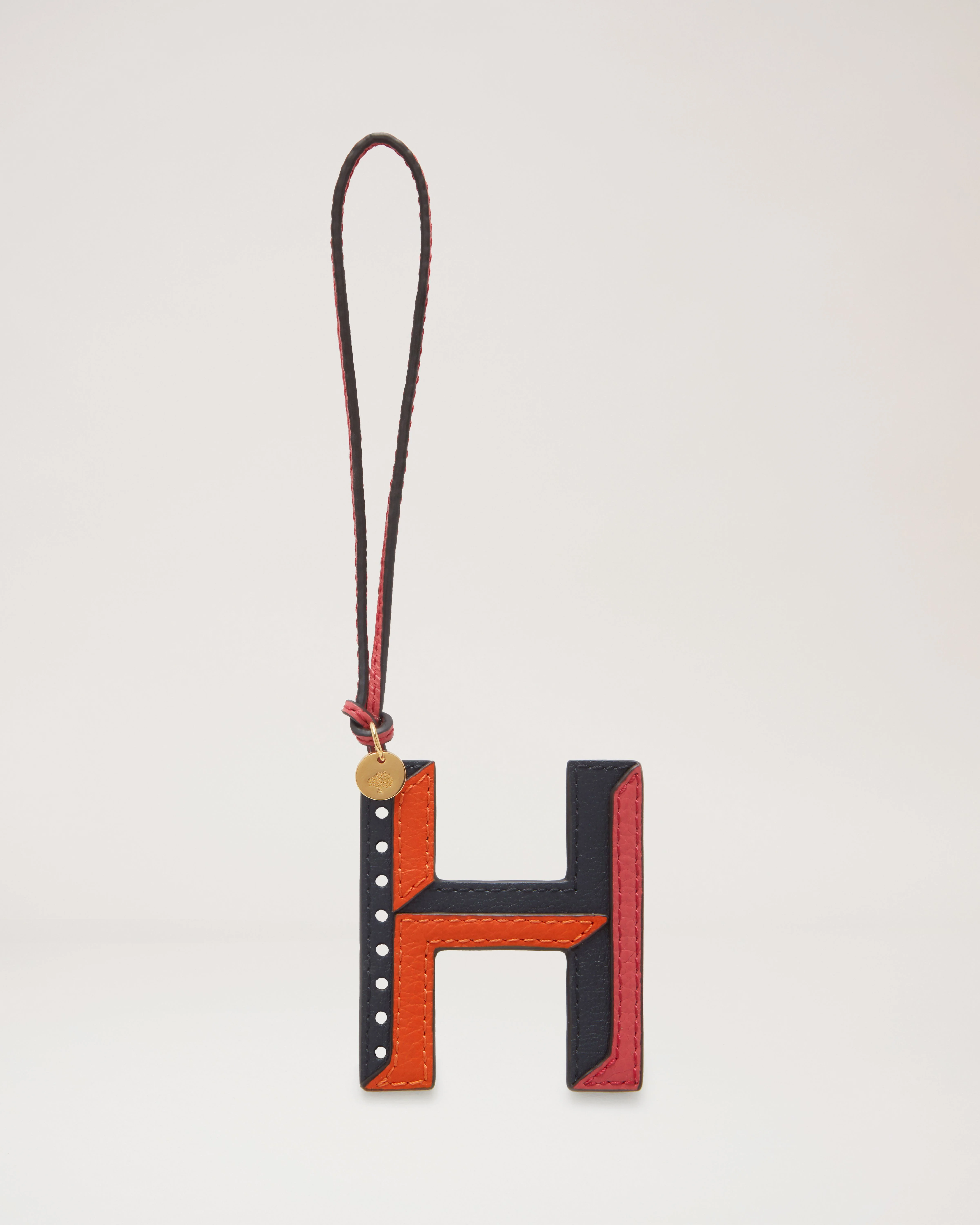 Tri-Colour Leather Keyring - H
Midnight Silky Calf - 1