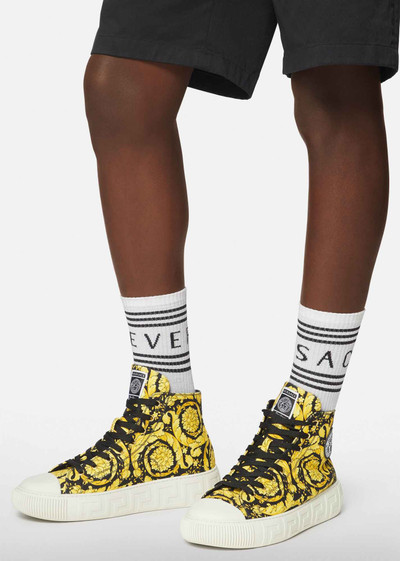 VERSACE Greca Barocco Print High Top Sneakers outlook