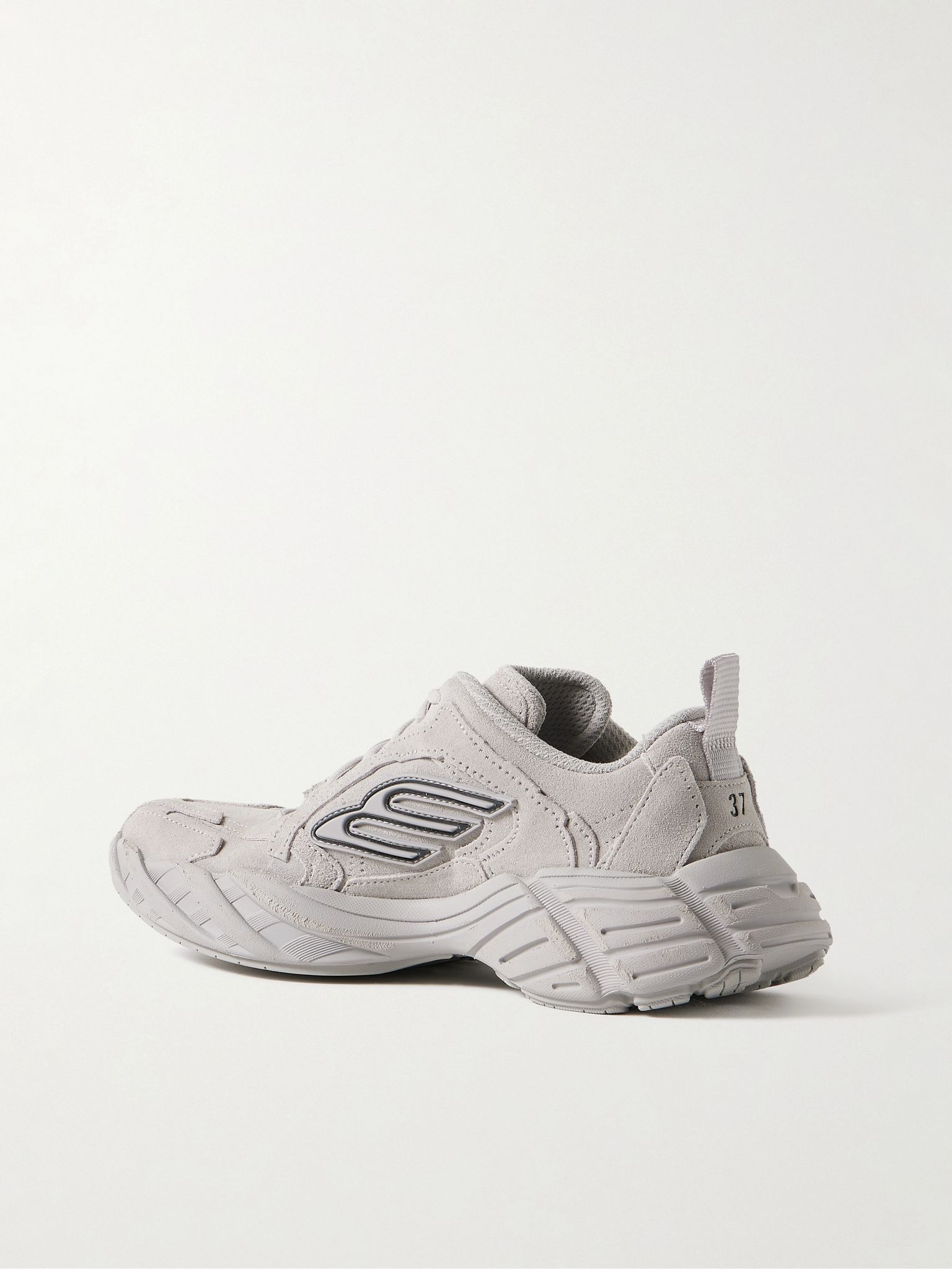 Monday rubber-trimmed leather sneakers Gray - 3