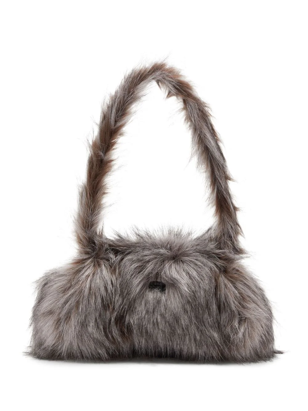 faux-fur top-handle shoulder bag - 1